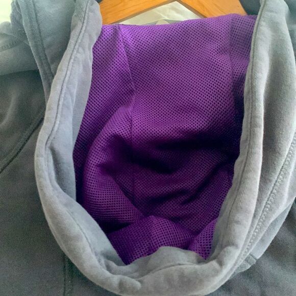 Athleta Small Full-Zip Spice it Up Hoodie - Grey & Purple Sweatshirt Jacket - Picture 4 of 10